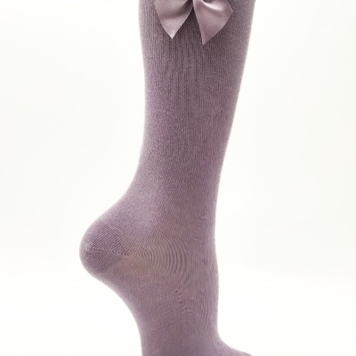 meia joelho lisa laço Lilás