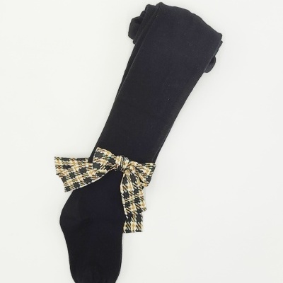 Collant laço xadrez Preto