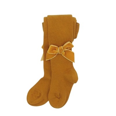 Collant Amarelo Torrado com laço veludo