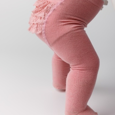 Collant Renda Folho Rosa Velho