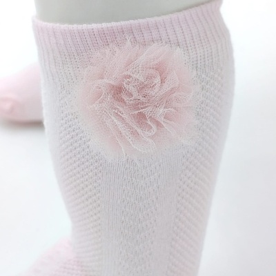 Meia Joelho NUVEM  Rosa bebé