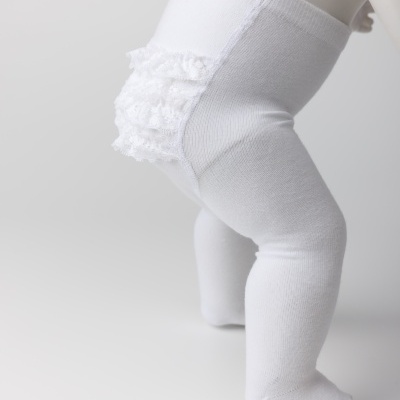 Collant Renda Folho Branco