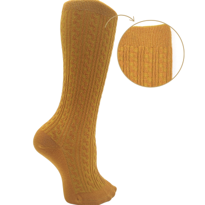 Meia jacquard amarelo torrado