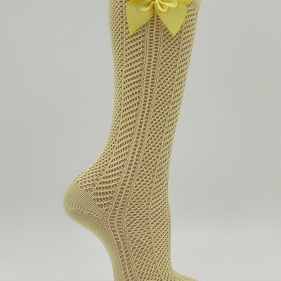 Meia joelho Rancho com laço cetim Amarelo
