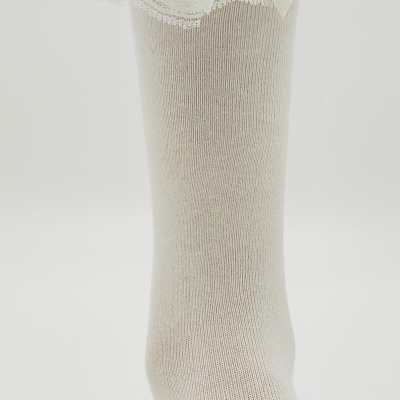 Meia Renda e Laço Cetim Pérola