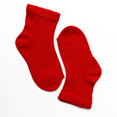 Soquete Pointelle Dots Vermelho