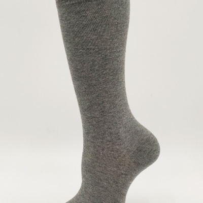 Meia joelho lisa cinza mescla