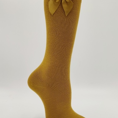 meia joelho lisa laço torrado