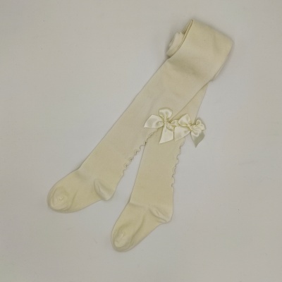 Collant rolinho com laço cetim pérola