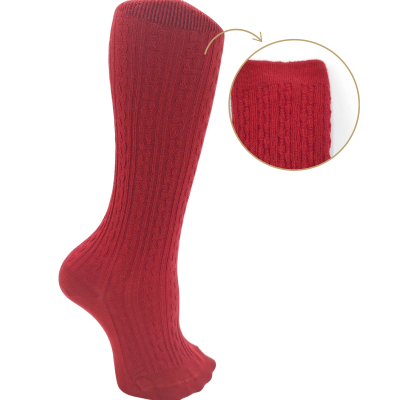 Meia jacquard Cereja