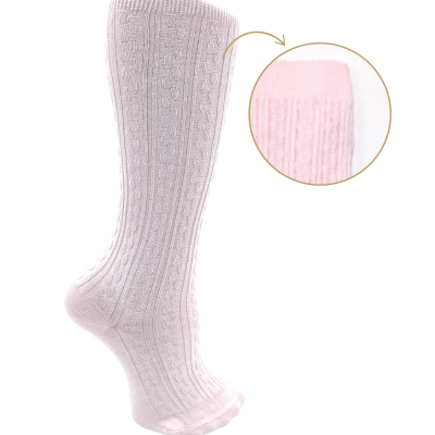 Meia jacquard Rosa bebé