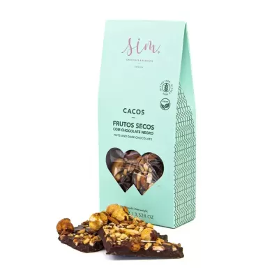Cacos de Frutos Secos com Chocolate Negro