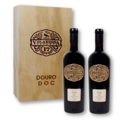 2 Garrafas Vilarissa Valley 17 Reserva Tinto 2021 em Caixa de Madeira