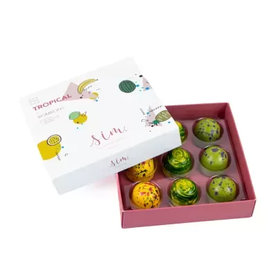 Caixa Tropical — 9 Bombons SIM Chocolate