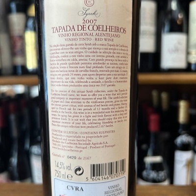 Tapada de Coelheiros syrah 75cl