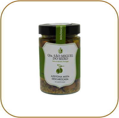 Azeitona Mista em Azeite e Alho Biológica
