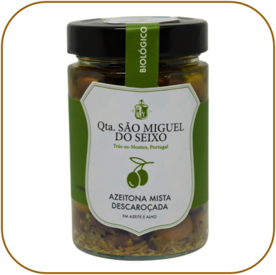 Azeitona Mista em Azeite e Alho Biológica