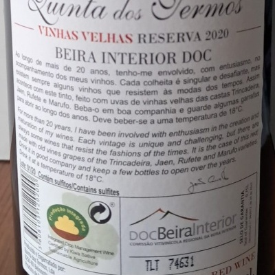 Vinho Quinta dos Termos Reserva Vinhas Velhas 2022 Tinto 75Cl