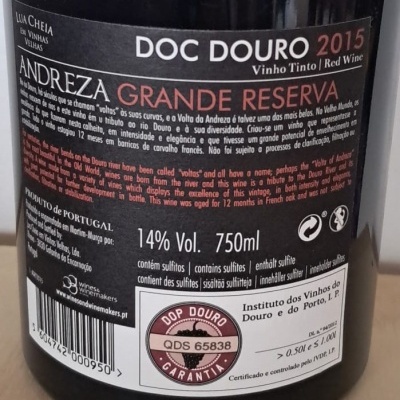 Vinho Andreza Grande Reserva tinto 2015 75Cl