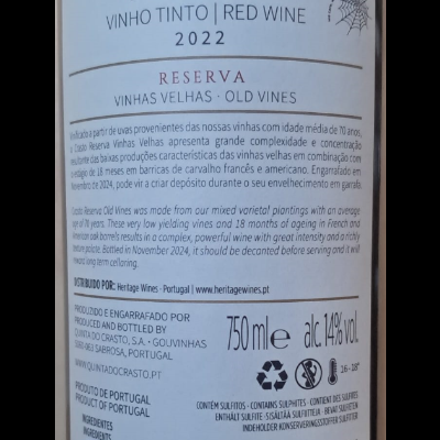 Vinho Quinta do Crasto Reserva Vinhas Velhas Tinto 75Cl