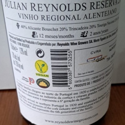 Vinho Julian Reynolds Reserva Tinto 2017 75Cl