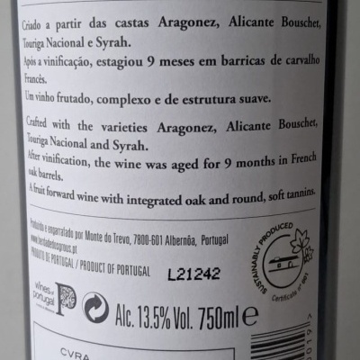 Vinho Herdade Dos Grous Tinto 2019  75Cl