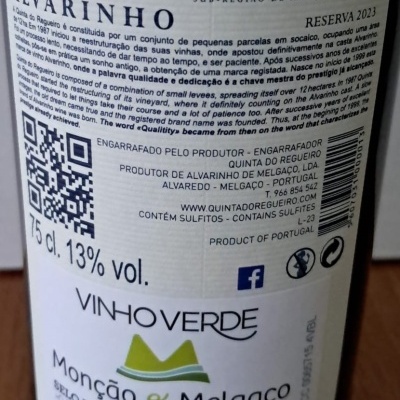 Vinho Qta. do Regueiro Alvarinho Reserva 2023  75Cl