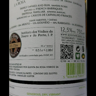 Vinho Quinta de La Rosa Reserva Branco 2024 75Cl
