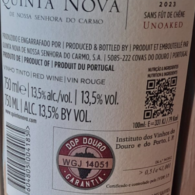 Vinho Quinta Nova Unoaked Tinto  2023 75 Cl