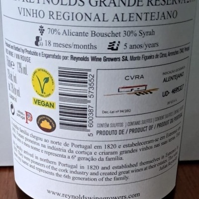 Vinho Julian Reynolds Grande Reserva Tinto 75Cl