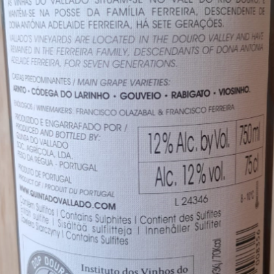 Vinho Vallado Branco 2024 75Cl
