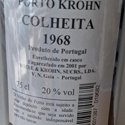 Porto Krohn colheita 1968 75Cl