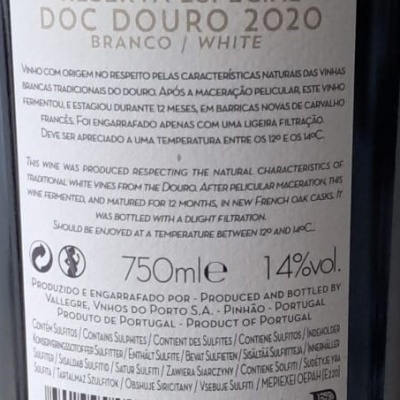 Vinho Vallegre Reserva Especial 2020 Branco 75Cl
