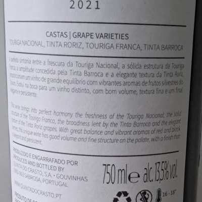 Vinho Quinta do Crasto Tinto 2021 75Cl