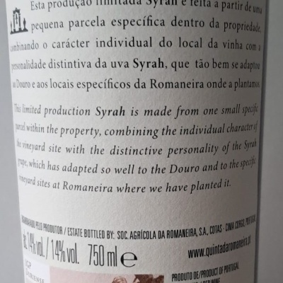 Vinho Quinta Da Romaneira Malhadal Syrah Tinto 2018 75CL