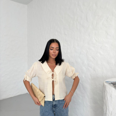 Blusa Linen Tie – Natural