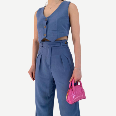 Conjunto Tailored Vest – Azul