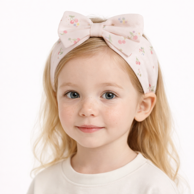 Fita de Cabelo para Bebé Menina com Laço – Elástica e Confortável