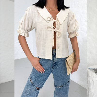 Blusa Linen Tie – Natural