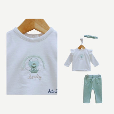 Conjunto de Calças + Blusa e Fita para Cabeça