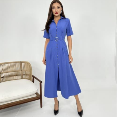 Vestido Button Belt – Roxo