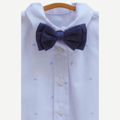 Camisa Social com Laço  para Bebé Menino - Branca