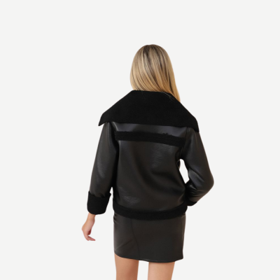 Casaco Leather Zip – Preto