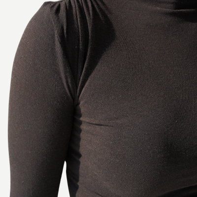Blusa High Neck – Castanho Escuro