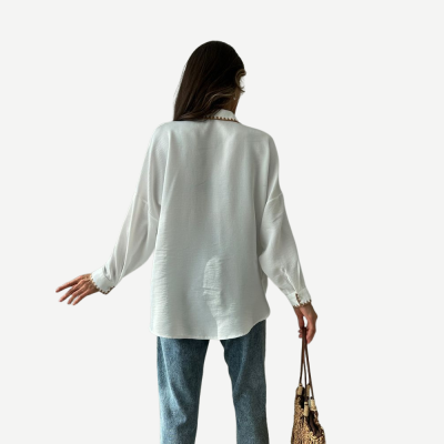 Camisa Linen Embroidery – Creme & Castanho
