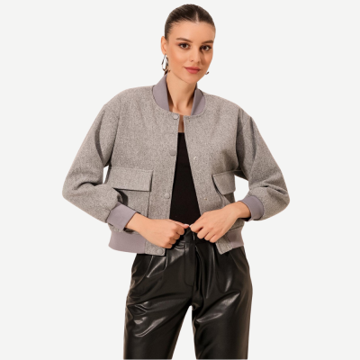 Jaqueta Bomber Utility – Cinza