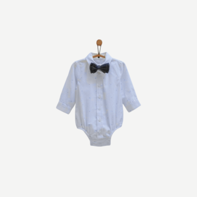 Camisa Social com Laço  para Bebé Menino - Branca