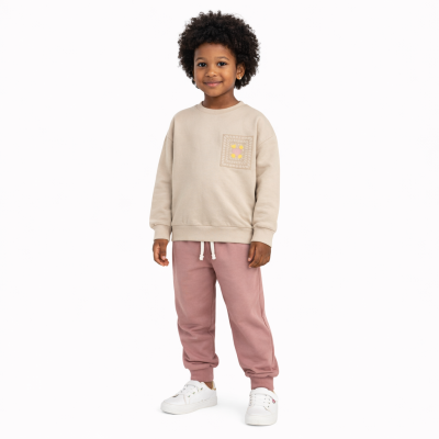 Conjunto 2 Peças para Bebe Menina-  Bege e Rosa