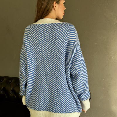 Camisola Striped Loose – Azul & Branco