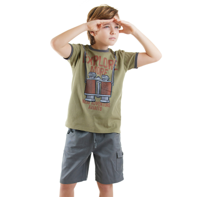 Conjunto de 2 peças Para  Menino- Verde/Cinza